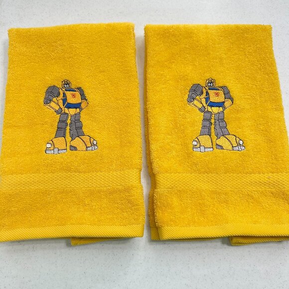Transformers Towels Embroidered Autobots Hand Towel Set Optimus Bumblebee Robots - Picture 3 of 5